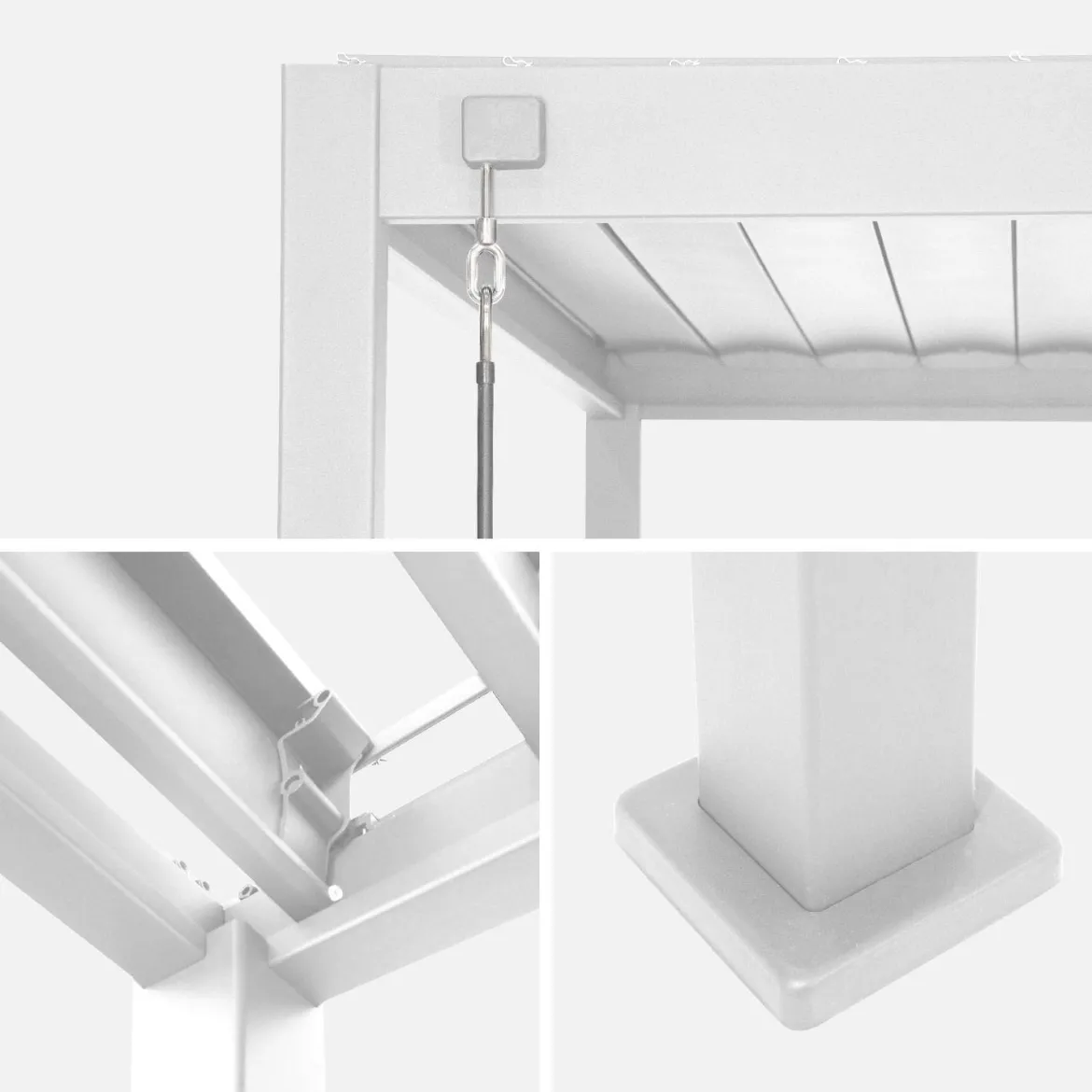 Pergola bioclimatica 3x4m in alluminio + pannello verticale 4m