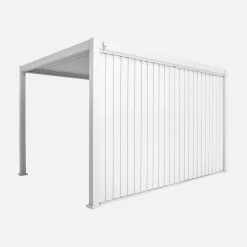 Pergola bioclimatica 3x4m in alluminio + pannello verticale 4m