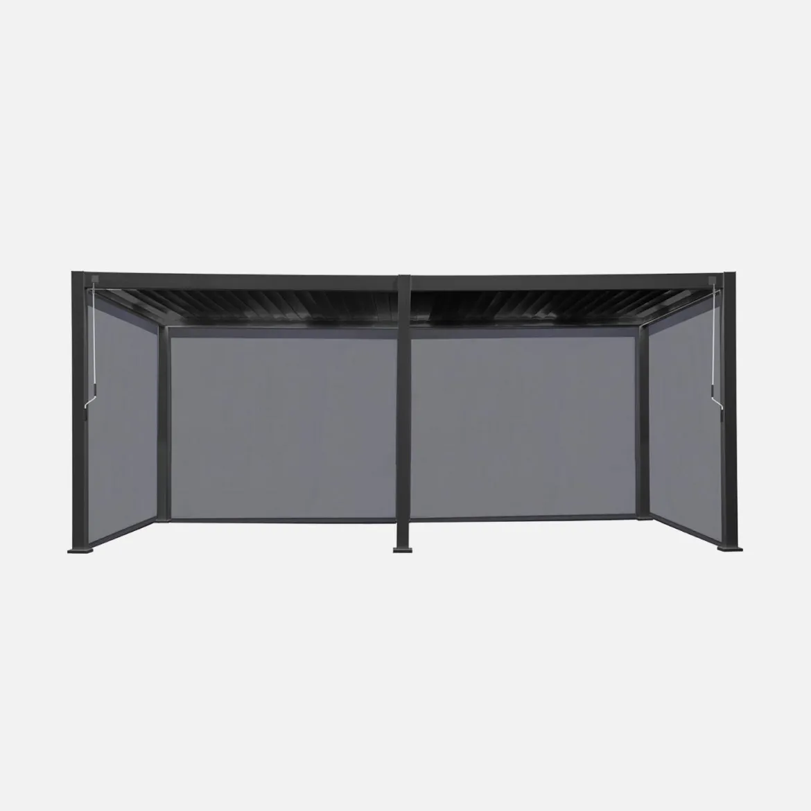 Pergola bioclimatica 3x6m in alluminio + 4 tende 3m