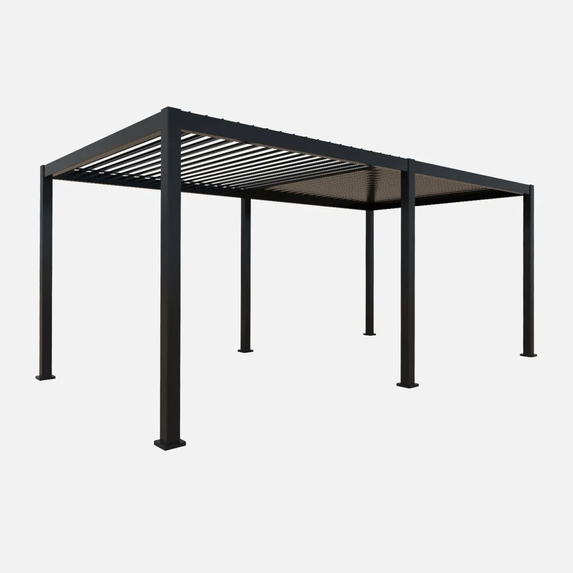 Pergola bioclimatica 3x6m in alluminio + 4 tende 3m