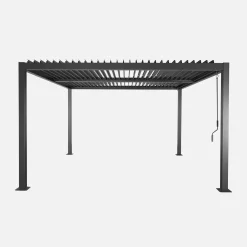 Pergola bioclimatica 3.6x3.6m in alluminio e acciaio con lamelle orientabili