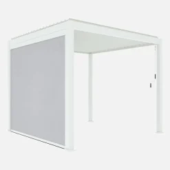 Pergola bioclimatica 3x3m in alluminio V2 + tenda 3m