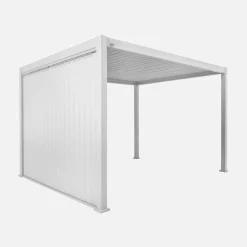 Pergola bioclimatica 3x4m in alluminio + pannello verticale 3m