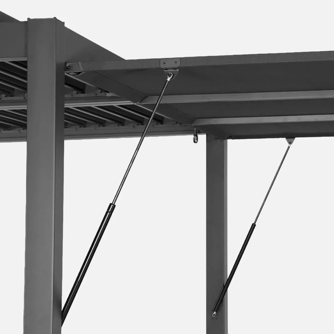 Pergola bioclimatica 3x4m in alluminio e acciaio + tenda 3m