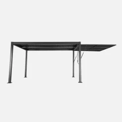 Pergola bioclimatica 3x4m in alluminio e acciaio + tenda 3m