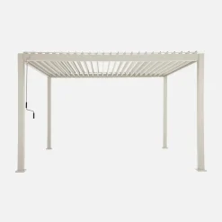 Pergola bioclimatica 3x4m in alluminio + tenda da 3m + tenda da 4m