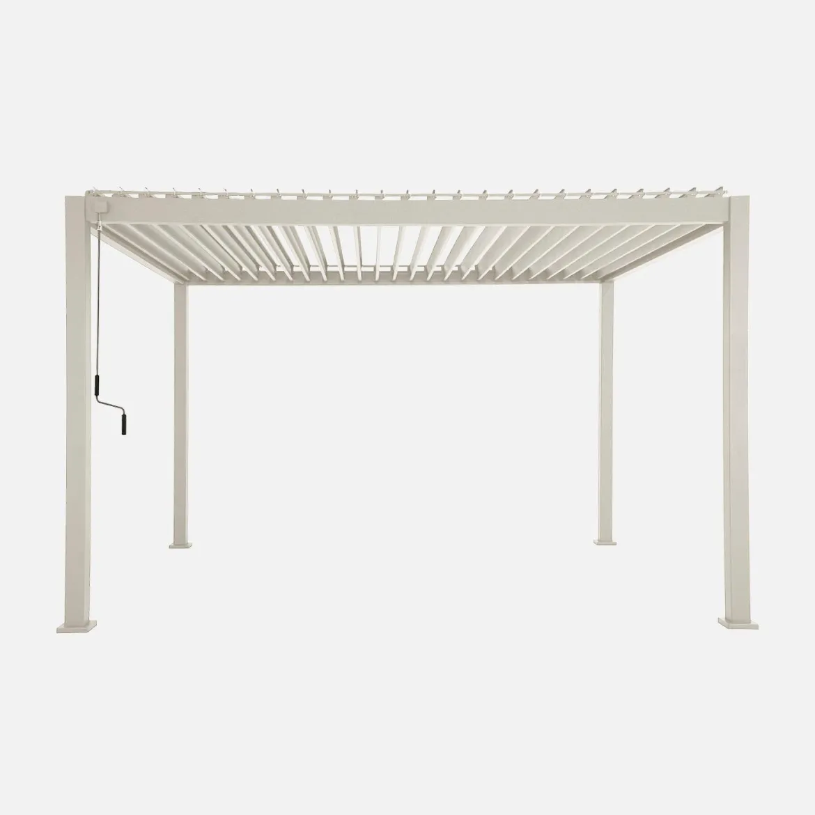 Pergola bioclimatica 3x4m in alluminio + tenda da 3m + tenda da 4m