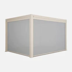 Pergola bioclimatica 3x4m in alluminio + tenda da 3m + tenda da 4m