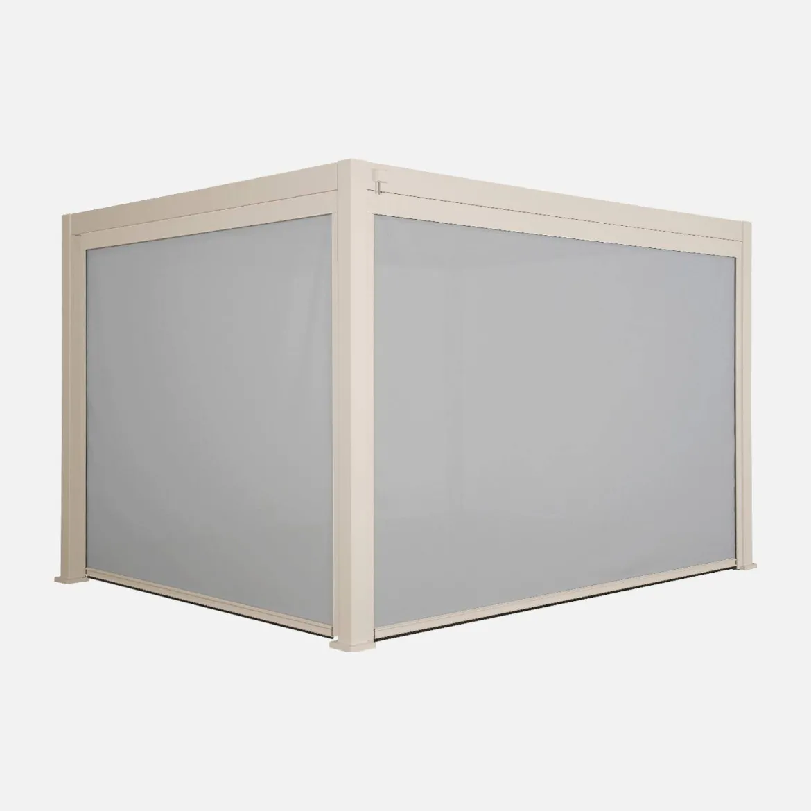 Pergola bioclimatica 3x4m in alluminio + tenda da 3m + tenda da 4m