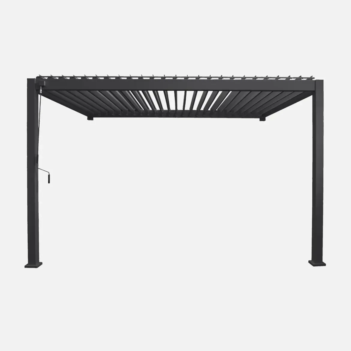 Pergola bioclimatica 3x4m in alluminio addossata, lame orientabili