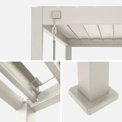 Pergola bioclimatica 3x4m in alluminio + 1 persiana 1m + 1 persiana 1.3m
