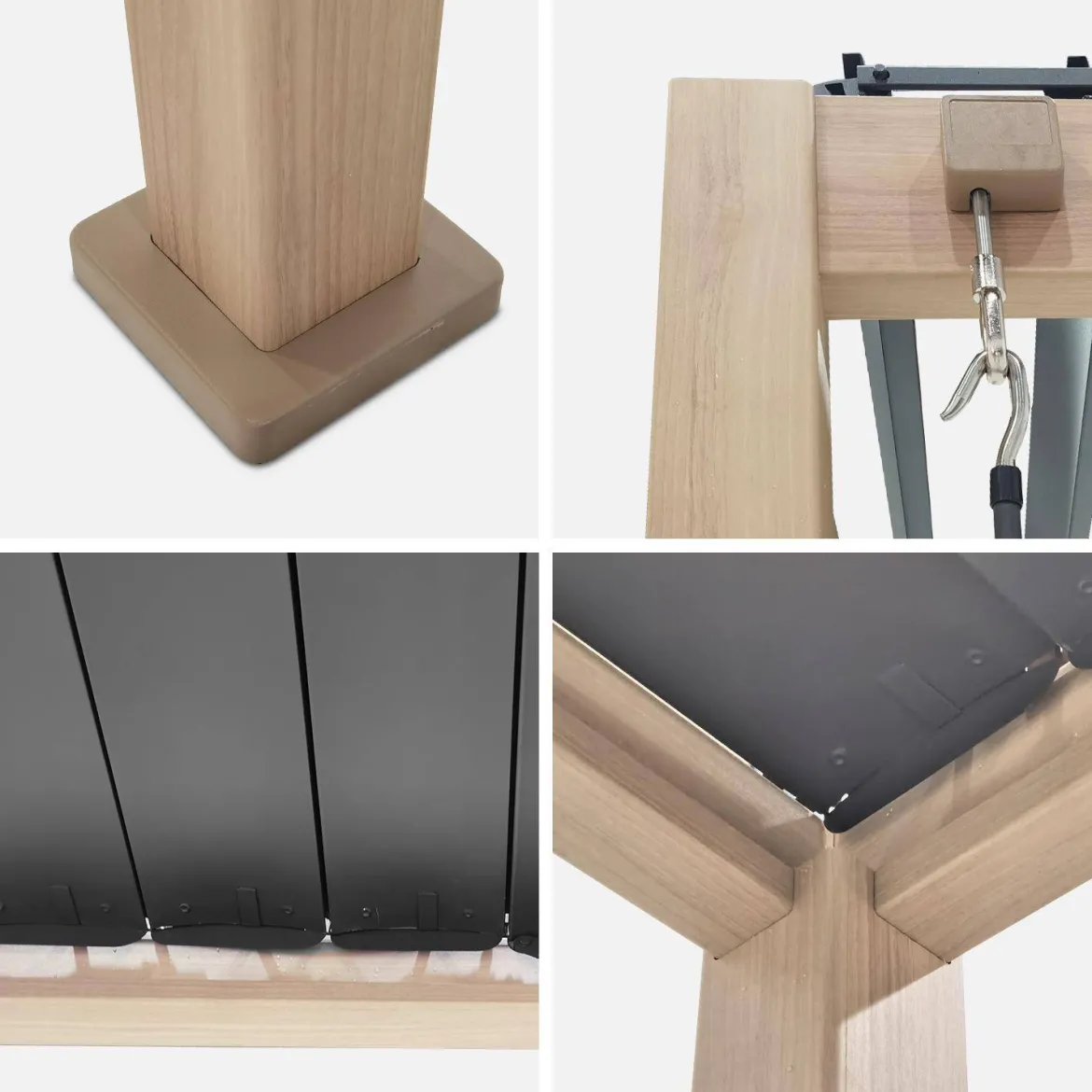 Pergola bioclimatica 3x3m in alluminio con lamelle orientabili