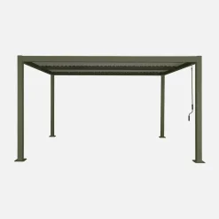 Pergola bioclimatica 3x4m in alluminio e acciaio, lamelle orientabili