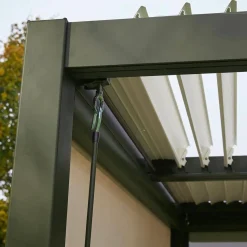 Pergola bioclimatica 3x4m in alluminio e acciaio, lamelle orientabili