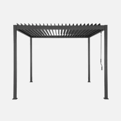 Pergola bioclimatica 3x3m in alluminio e acciaio con lamelle orientabili