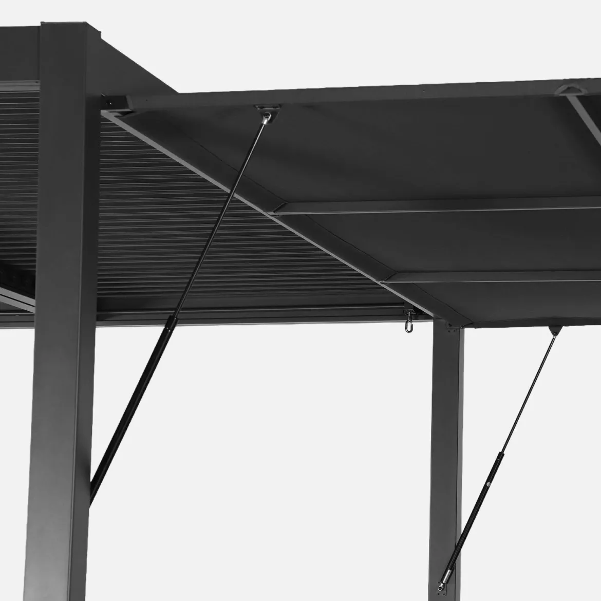 Pergola bioclimatica 3x4m in alluminio e acciaio + tenda 4m