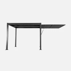 Pergola bioclimatica 3x3m in alluminio e acciaio + tenda 3m
