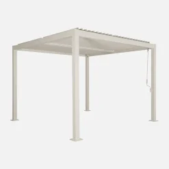 Pergola bioclimatica 3x3m in alluminio e acciaio, lamelle orientabili