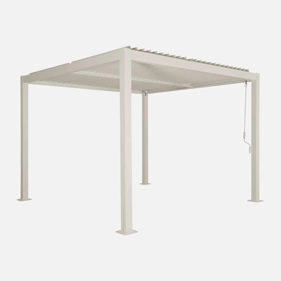 Pergola bioclimatica 3x3m in alluminio e acciaio, lamelle orientabili