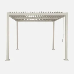 Pergola bioclimatica 3x3m in alluminio e acciaio, lamelle orientabili