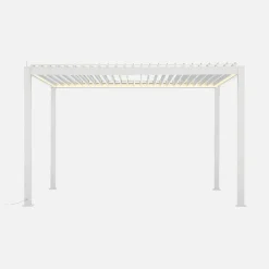 Pergola bioclimatica 3x4m in alluminio LED + tenda 3m + tenda 4m