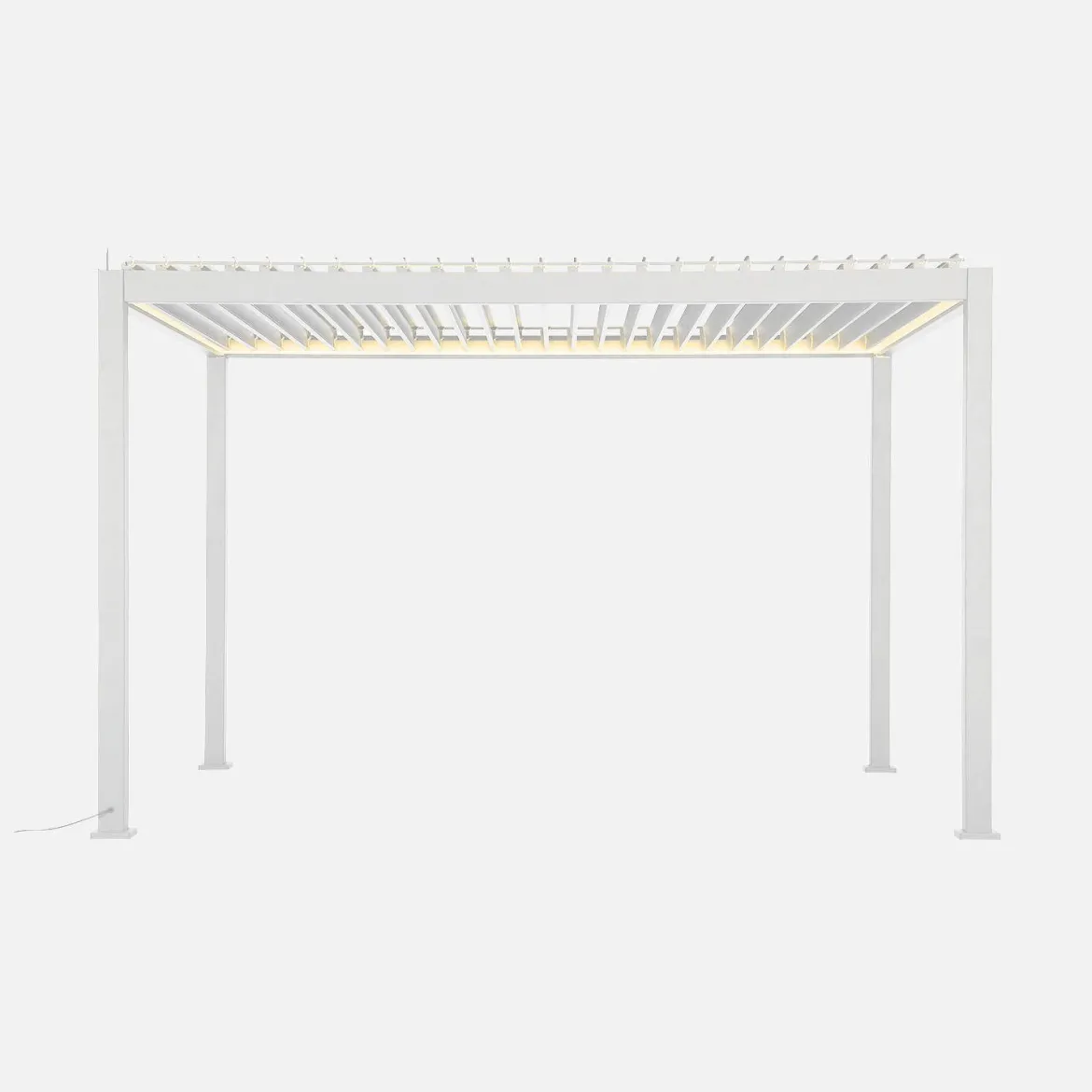 Pergola bioclimatica 3x4m in alluminio LED + tenda 3m + tenda 4m