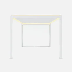 Pergola bioclimatica 3x4m motorizzata in alluminio LED + 1 tenda 3m