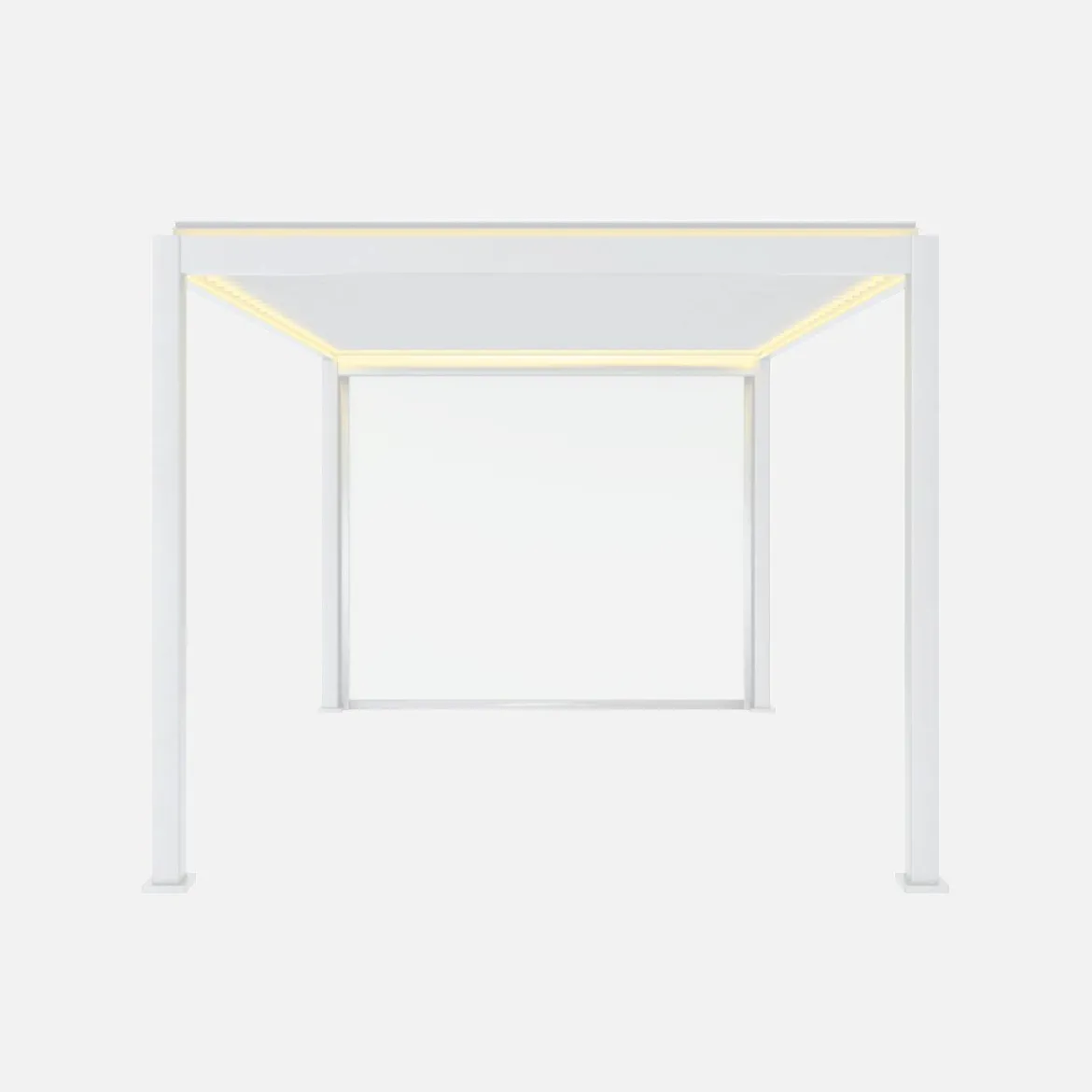Pergola bioclimatica 3x4m motorizzata in alluminio LED + 1 tenda 3m