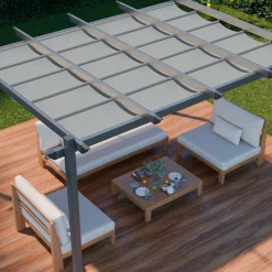 Pergola 3x4m in alluminio telo scorrevole