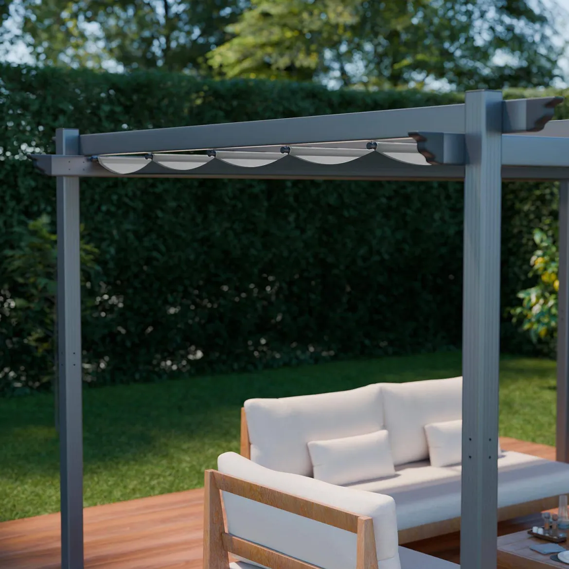 Pergola 3x4m in alluminio telo scorrevole