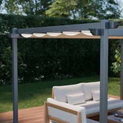 Pergola 3x4m in alluminio telo scorrevole