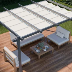 Pergola 3x4m in alluminio telo scorrevole