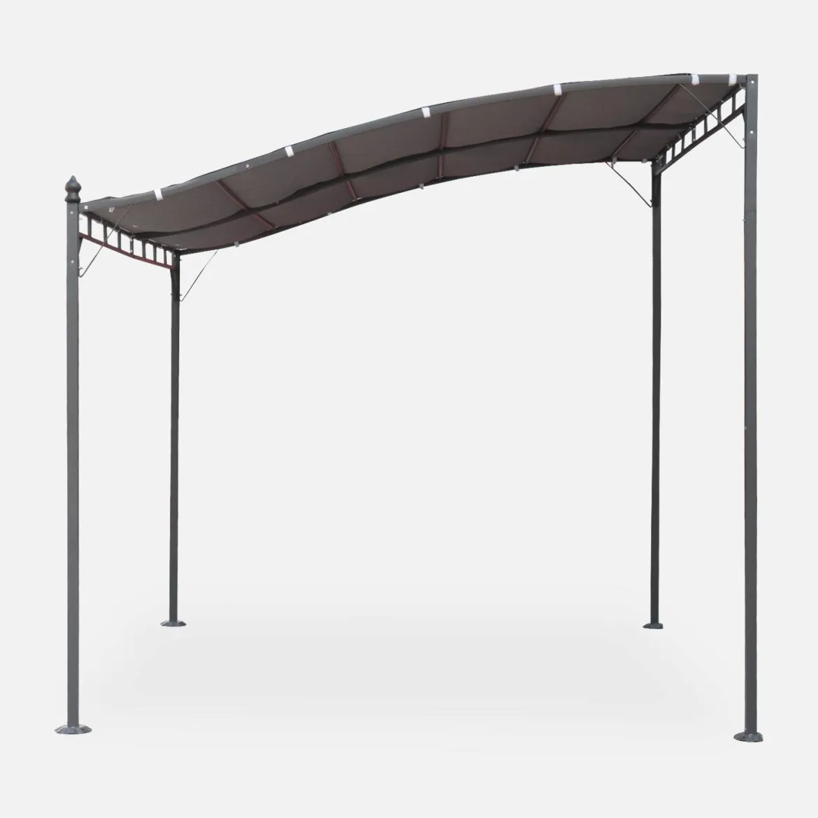 Pergola a parete struttura in acciaio 3x2,5 m con tetto in tessuto