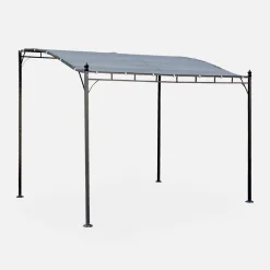 Pergola a parete struttura in acciaio 3x2,5 m con tetto in tessuto