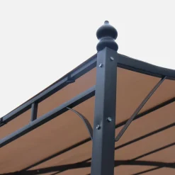 Pergola a parete struttura in acciaio 3x2,5 m con tetto in tessuto