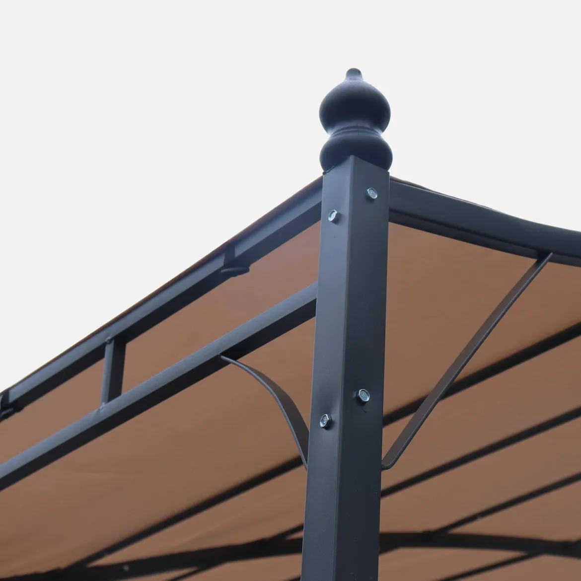 Pergola a parete struttura in acciaio 3x2,5 m con tetto in tessuto