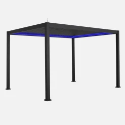 Pergola bioclimatica elettrica 3x4m in alluminio con illuminazione a LED