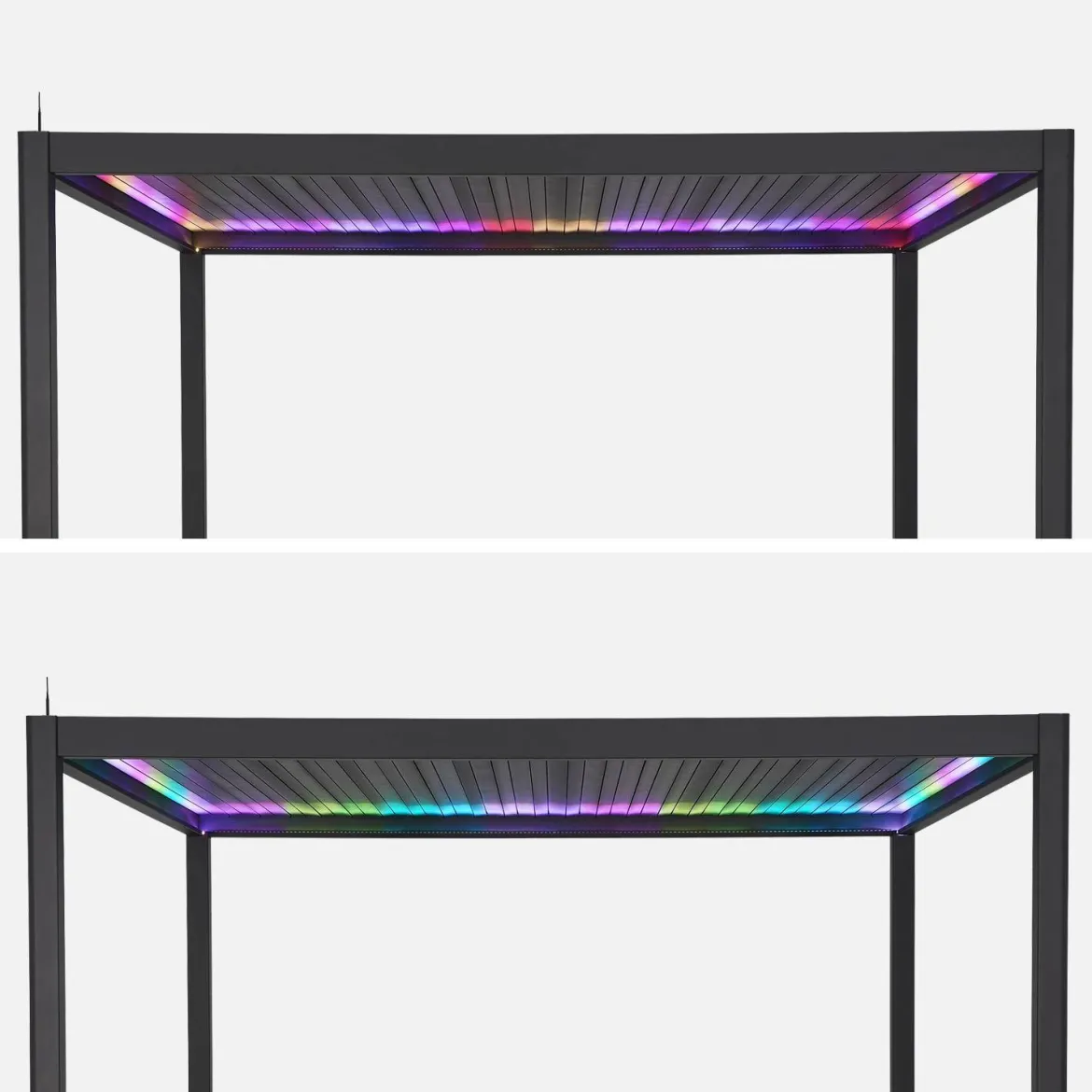 Pergola bioclimatica elettrica 3x4m in alluminio con illuminazione a LED