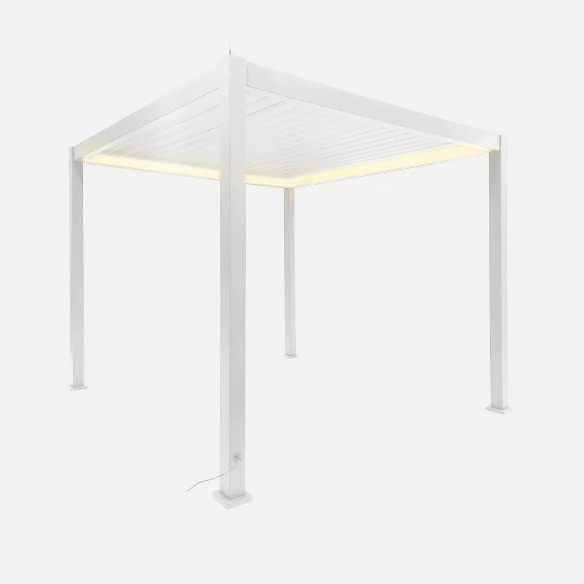 Pergola bioclimatica 3x3m elettrica in alluminio con illuminazione LED