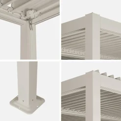 Pergola bioclimatica 3x3m in alluminio e acciaio, lamelle orientabili