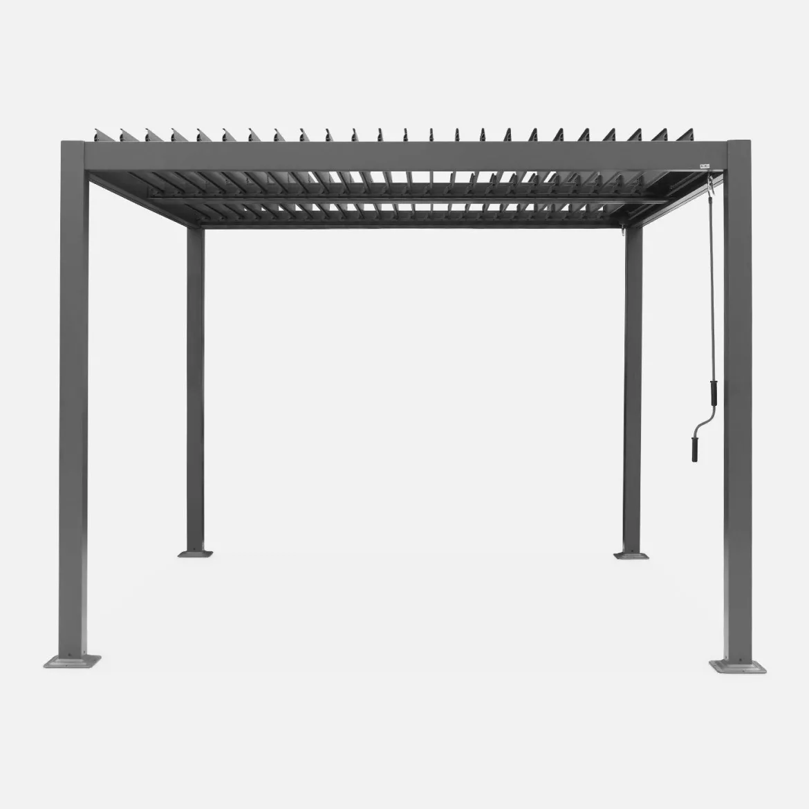 Pergola bioclimatica 3x3m in alluminio e acciaio, lamelle orientabili