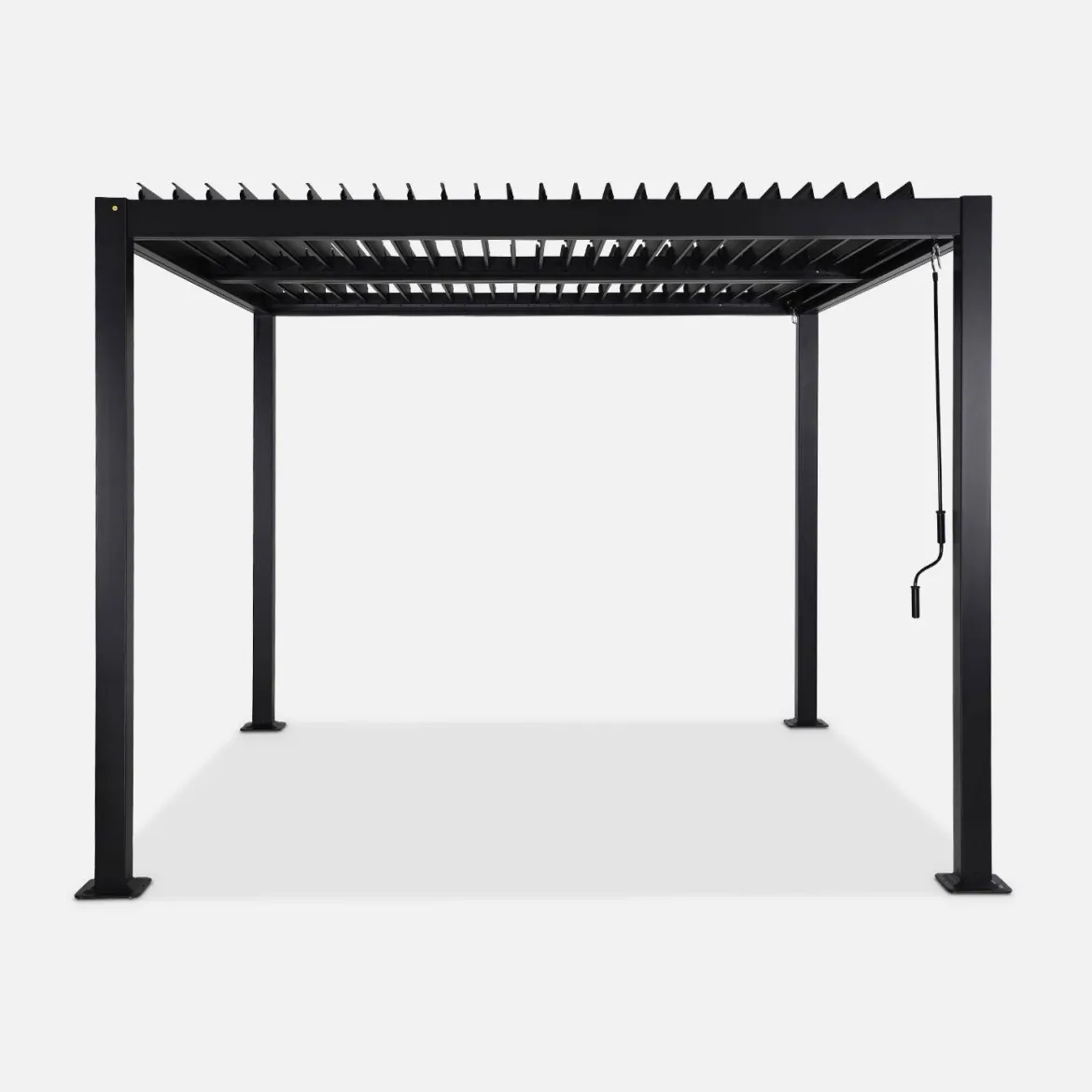 Pergola bioclimatica 3x3m in alluminio e acciaio, lamelle orientabili