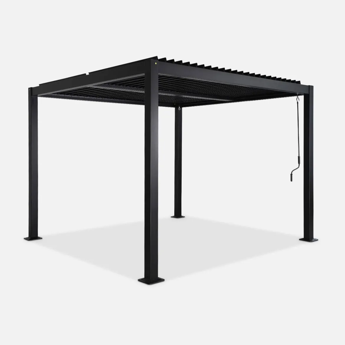 Pergola bioclimatica 3x3m in alluminio e acciaio, lamelle orientabili