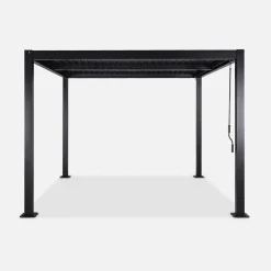 Pergola bioclimatica 3x3m in alluminio e acciaio, lamelle orientabili