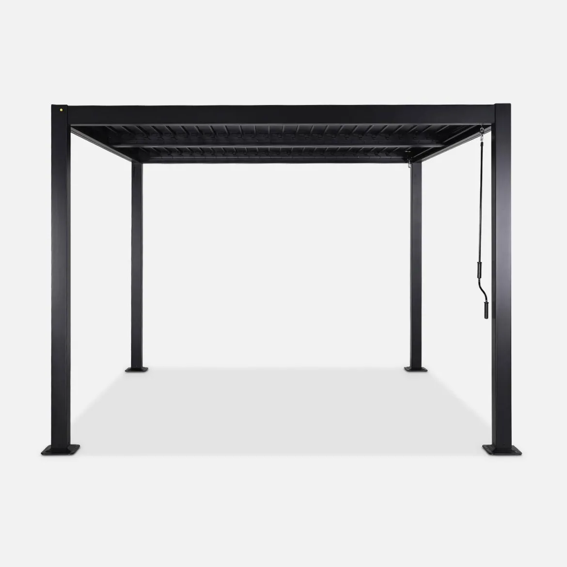 Pergola bioclimatica 3x3m in alluminio e acciaio, lamelle orientabili