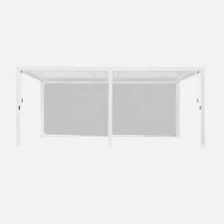 Pergola bioclimatica 3x6m in alluminio + 2 tende 3m