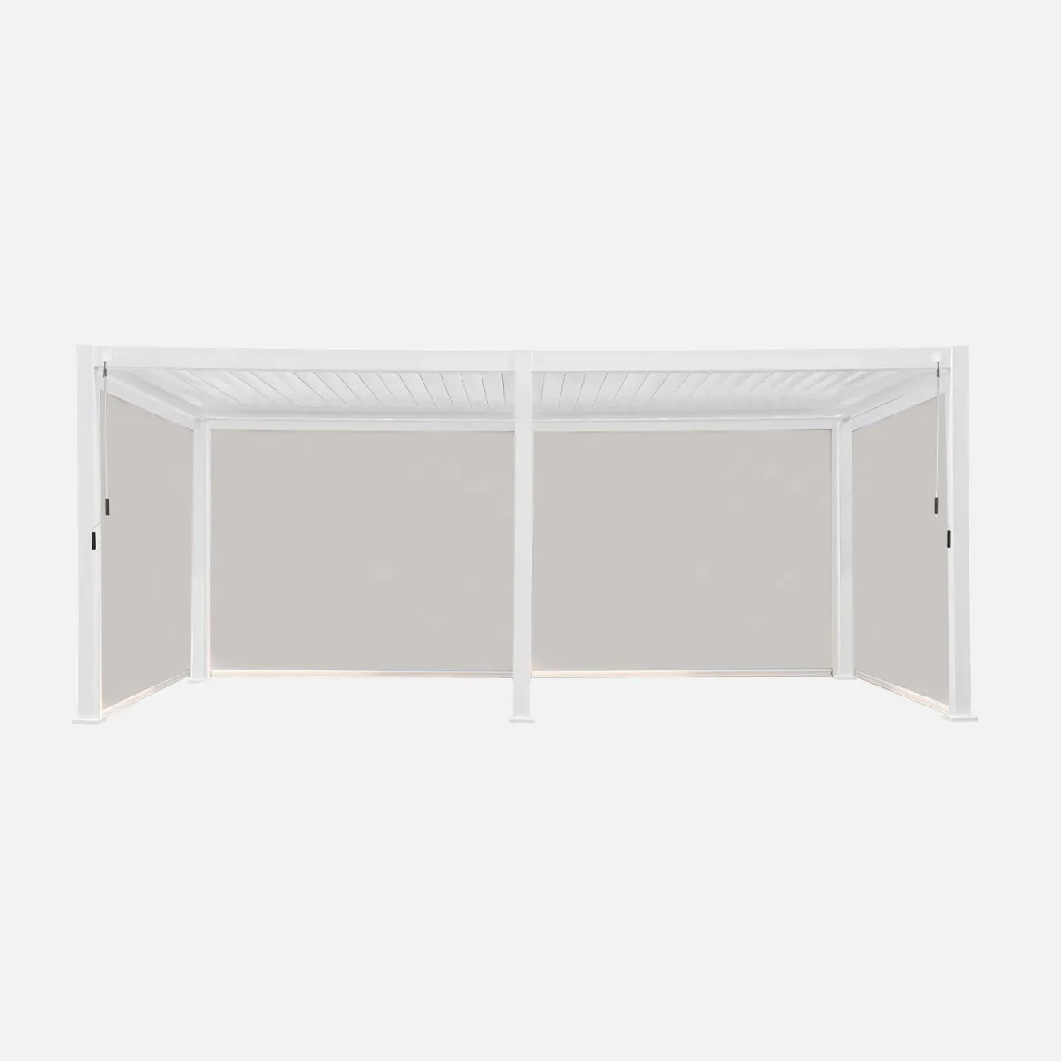 Pergola bioclimatica 3x6m in alluminio + 4 tende 3m