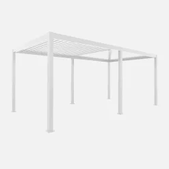 Pergola bioclimatica 3x6m in alluminio + 4 tende 3m