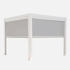 Pergola bioclimatica 3x3m in alluminio V2 + 2 tende da 3m