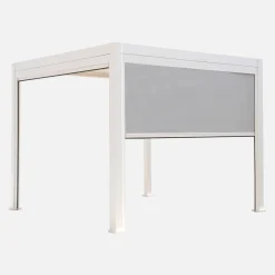 Pergola bioclimatica 3x3m in alluminio V2 + 2 tende da 3m